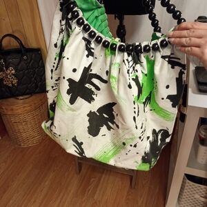 Artistic Green and Black Tote Bag